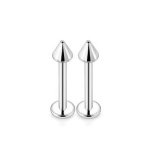 Stainless Steel Flat-Back Labret Stud Jewelry with Spikes
